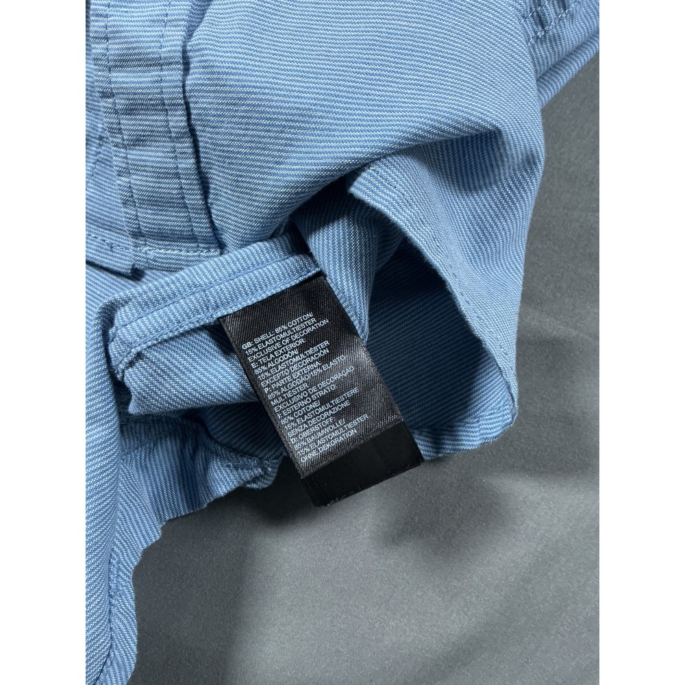 The North Face Mens Blue Micro Stripe Short Sleeve Button Down Shirt Large L - Picture 9 of 10